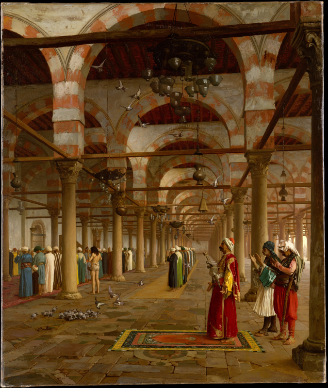 ژان-لئون ژروم، نماز در مسجد، حدود ۱۸۷۱، موزه متروپولیتن هنر، نیویورک، ایالات متحده.